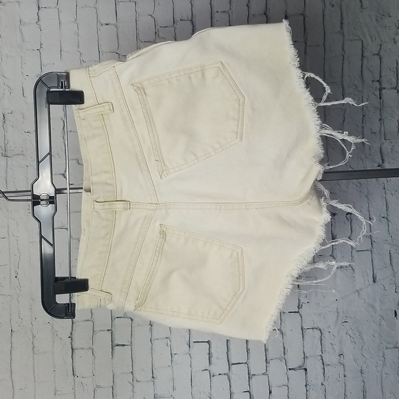 RIO Stephen Mardon SZ 11 JRS  Shorts Cream 90's Distressed High Waist Denim VTG - Picture 4 of 13